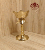Buy Brass Diya Stand Lotus 230g, 6" – Illuminate Traditional Oil Lamp With Lighting & Puja Use