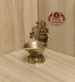 Buy Brass Gaja Lakshmi Vilakku – 130g, 4″ Handcrafted Prosperity Goddess Lamp For Home Use & Pooja