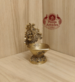 Buy Brass Gaja Lakshmi Vilakku – 130g, 4″ Handcrafted Prosperity Goddess Lamp For Home Use & Pooja