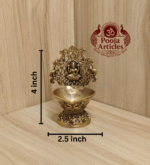 Buy Brass Gaja Lakshmi Vilakku – 130g, 4″ Handcrafted Prosperity Goddess Lamp For Home Use & Pooja