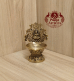 Buy Brass Gaja Lakshmi Vilakku – 130g, 4″ Handcrafted Prosperity Goddess Lamp For Home Use & Pooja