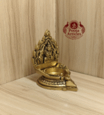 Buy Brass Gajalakshmi Vilakku – 290g, 3″ Handcrafted Divine Sacred Lamp for Pooja & Home Temple