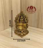 Buy Brass Gajalakshmi Vilakku – 290g, 3″ Handcrafted Divine Sacred Lamp for Pooja & Home Temple