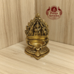 Buy Brass Gajalakshmi Vilakku – 290g, 3″ Handcrafted Divine Sacred Lamp for Pooja & Home Temple