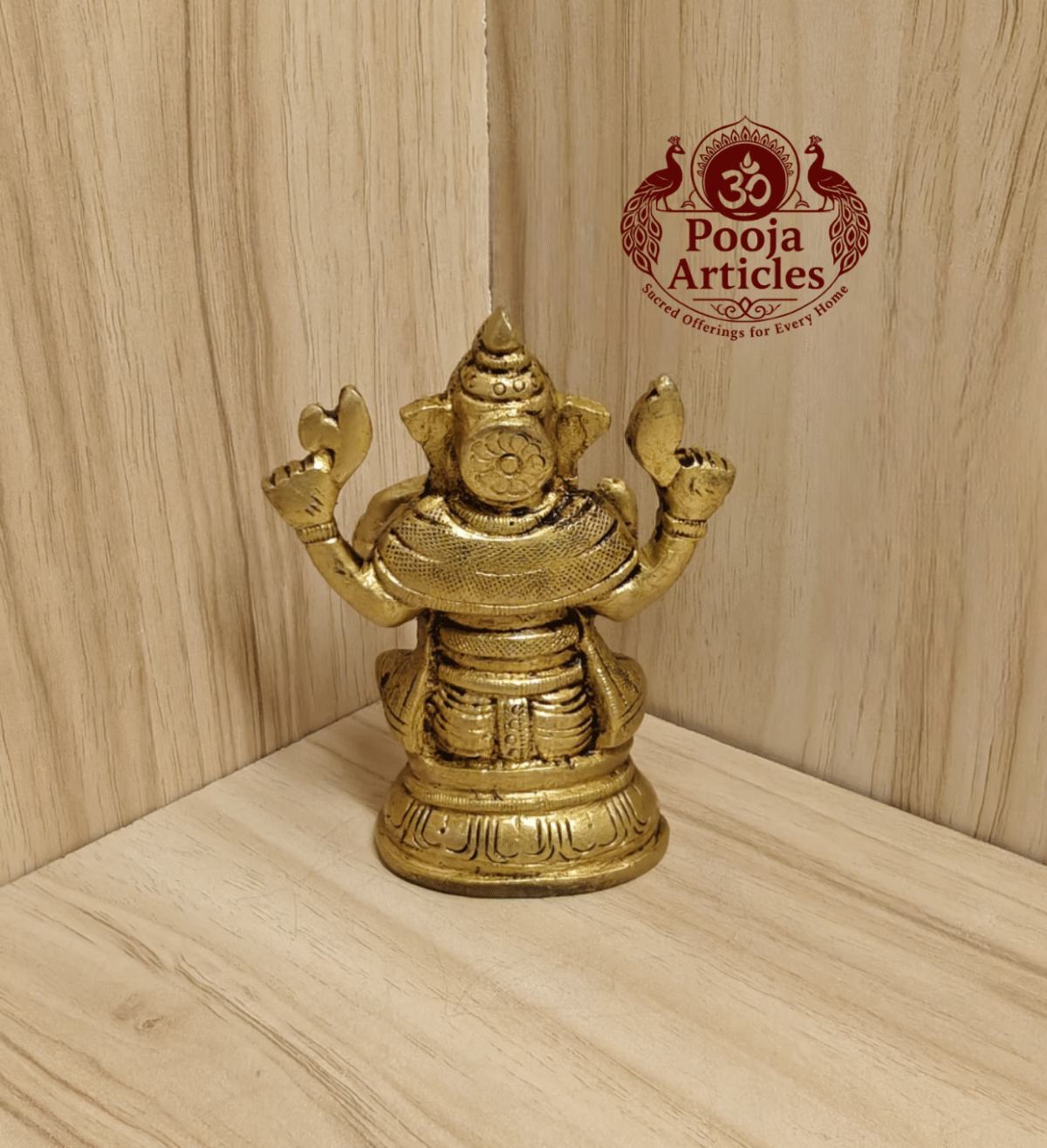 Buy Brass Ganesh idol Online – 440g, 3.6" Handcrafted Ganesha Idol for Home Pooja & Décor