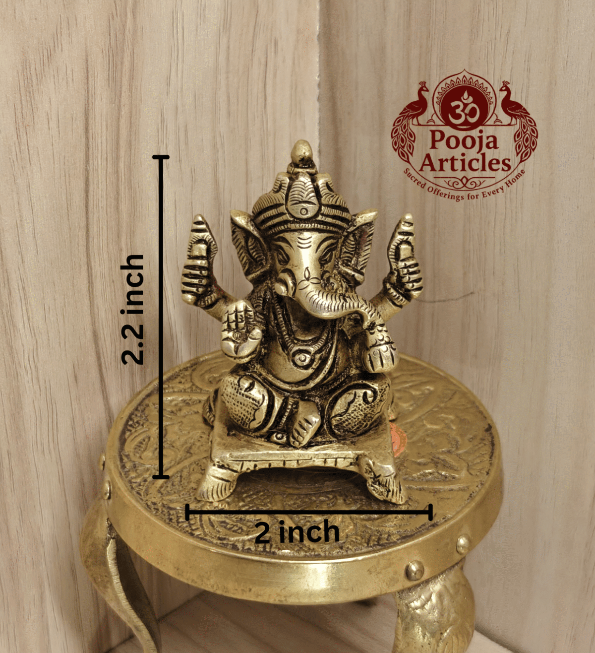 Buy Brass Ganesh Statue Online – 160g, 2.2" Divine Vinayagar Idol for Home & Office Décor