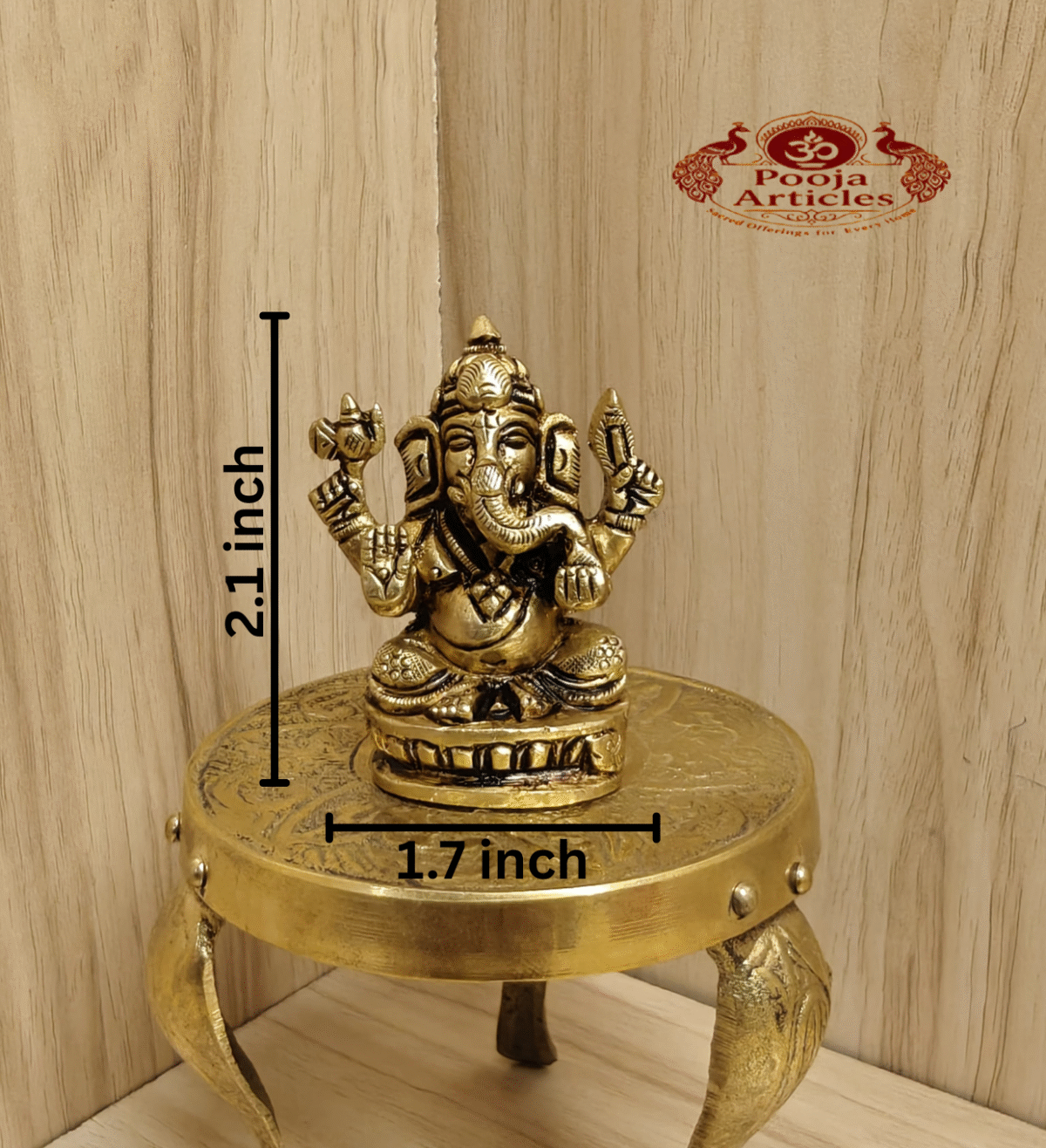 Buy Brass Ganesha Idol – 140g, 2.1″ Handcrafted Lord Ganesha Statue