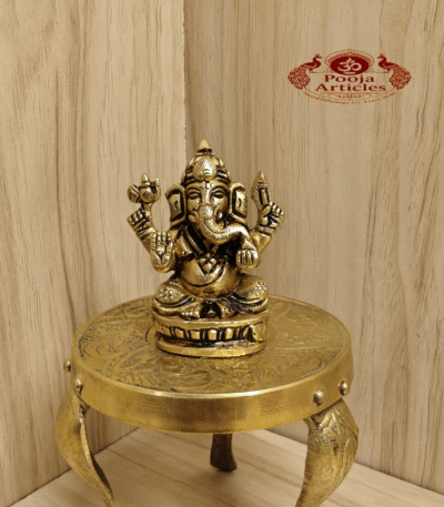 Buy Brass Ganesha Idol – 140g, 2.1″ Handcrafted Lord Ganesha Statue