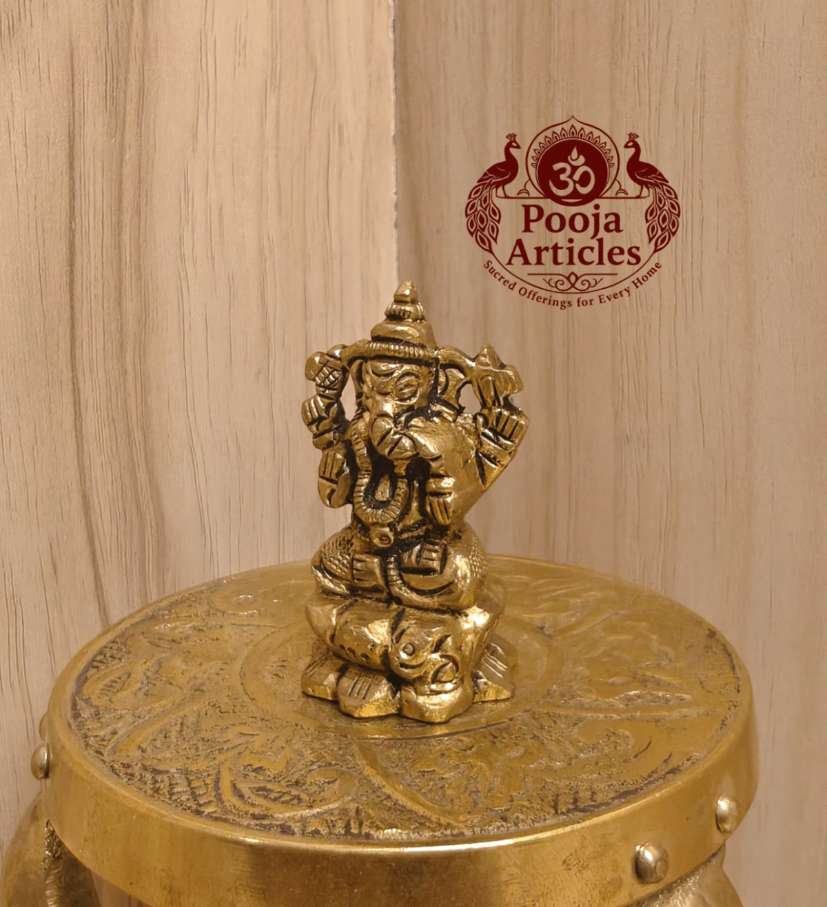 Buy Brass Ganesha Murti – 70g, 1.7 Inch Handcrafted Lord Ganesha Idol For Home & Pooja Use