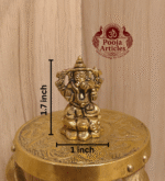 Buy Brass Ganesha Murti – 70g, 1.7 Inch Handcrafted Lord Ganesha Idol For Home & Pooja Use