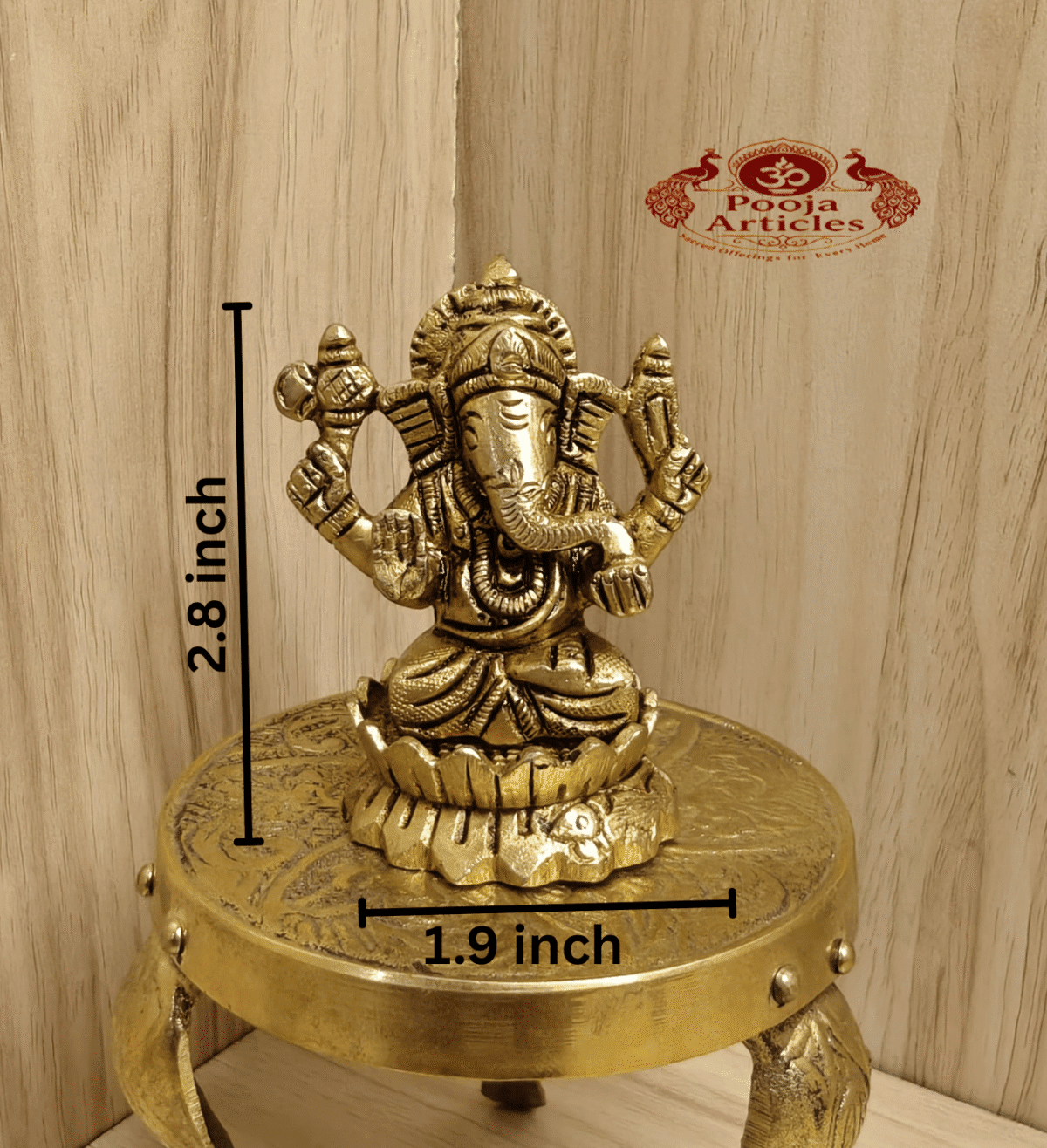 Buy Brass Ganesha Statue – 200g, 2.8″ Handcrafted Lord Ganesha Idol