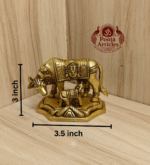 Buy Brass Kamadhenu Cow and Calf Statue Online – 500g, 3" Handcrafted Divine Idol for Pooja