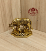 Buy Brass Kamadhenu Cow and Calf Statue Online – 500g, 3" Handcrafted Divine Idol for Pooja