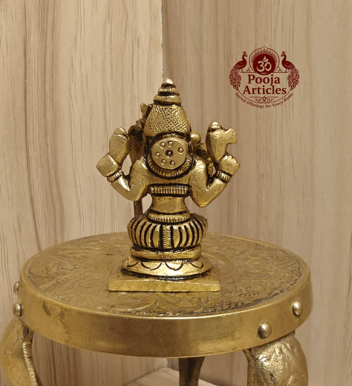 Buy Brass Kamakshi Amman Idol – 80g, 2″ Handcrafted Goddess Idol for Home Use & Temple