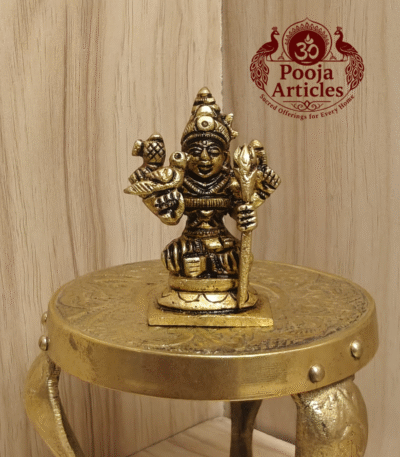 Buy Brass Kamakshi Amman Idol – 80g, 2″ Handcrafted Goddess Idol for Home Use & Temple