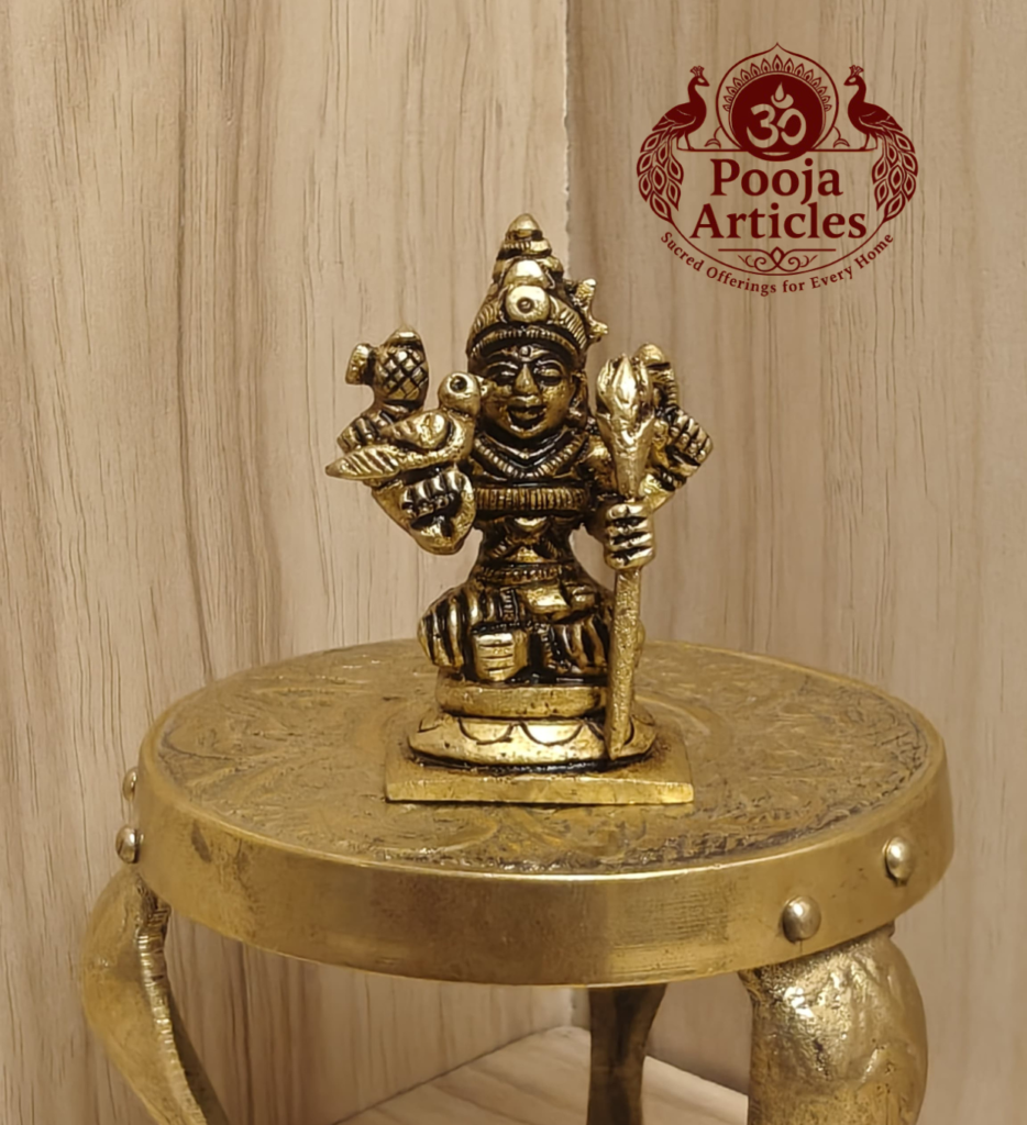 Buy Brass Kamakshi Amman Idol – 80g, 2″ Handcrafted Goddess Idol for Home Use & Temple