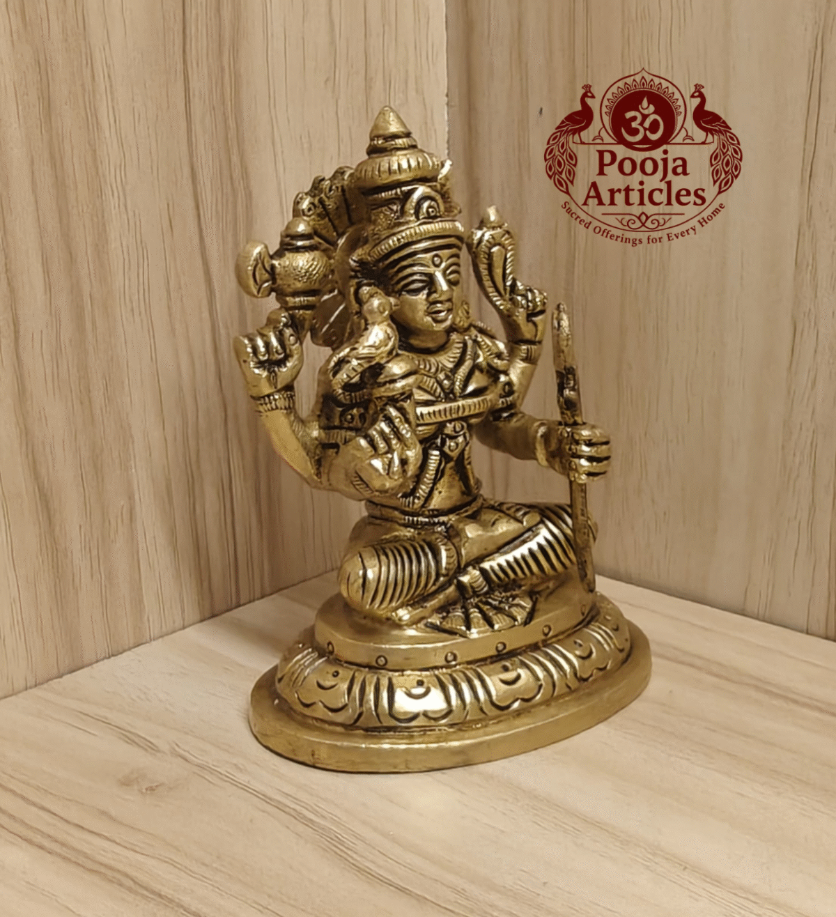 Buy Brass Kamakshi Amman Statue – 450g, 4″ Handcrafted Goddess Idol For Pooja & Home Use