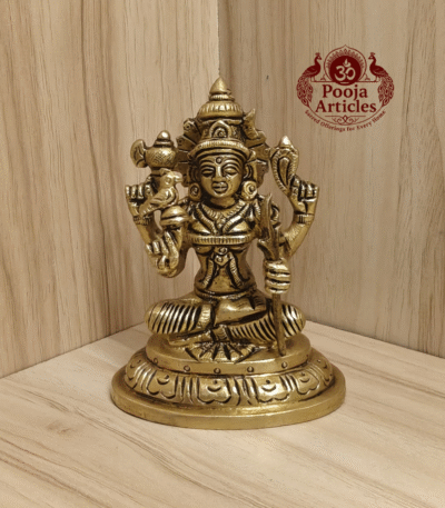 Buy Brass Kamakshi Amman Statue – 450g, 4″ Handcrafted Goddess Idol For Pooja & Home Use