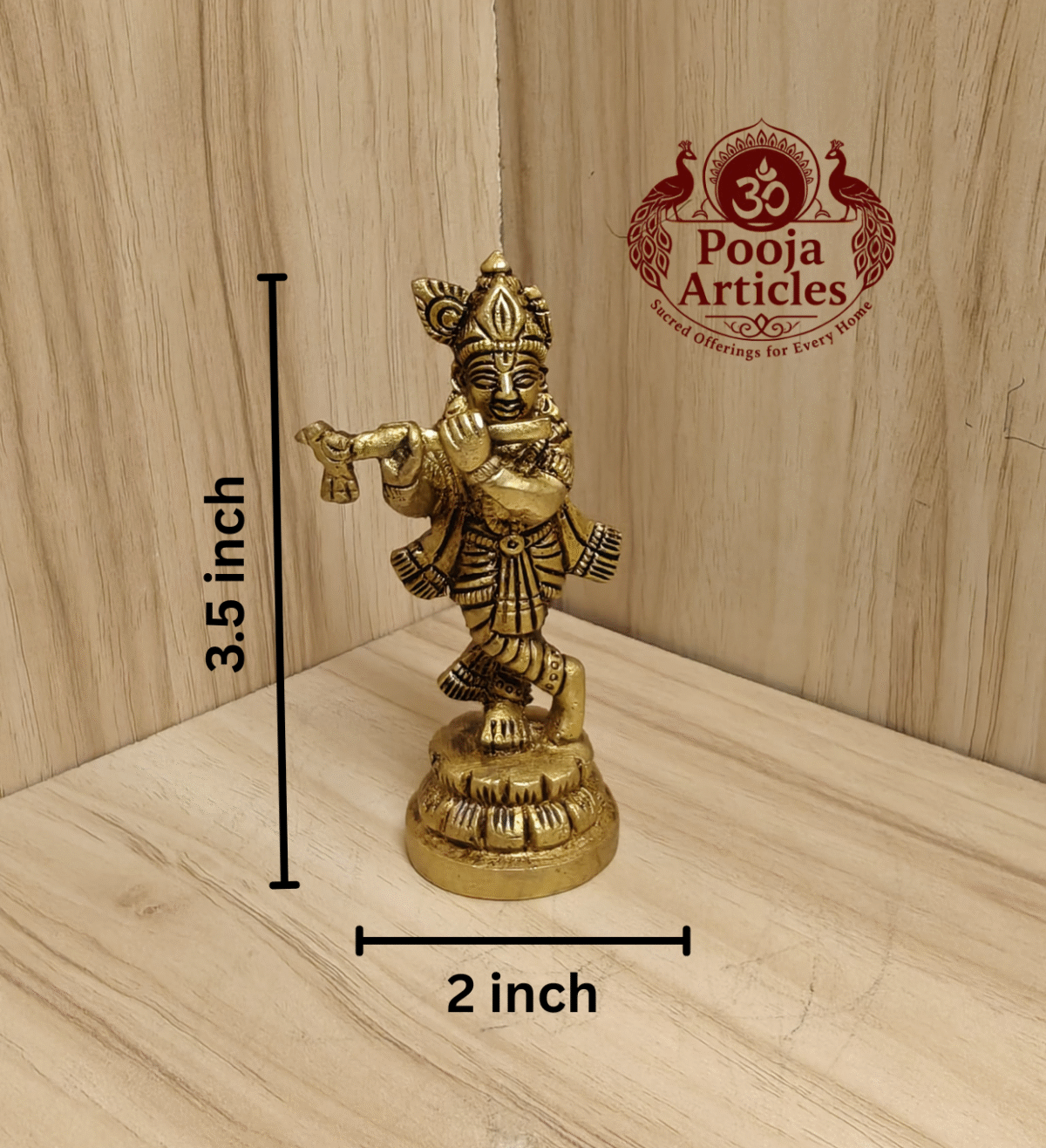 Buy Brass Krishnan Statue Online 200g, 3.5" – Traditional Krishna Idol for Pooja and Home Decor