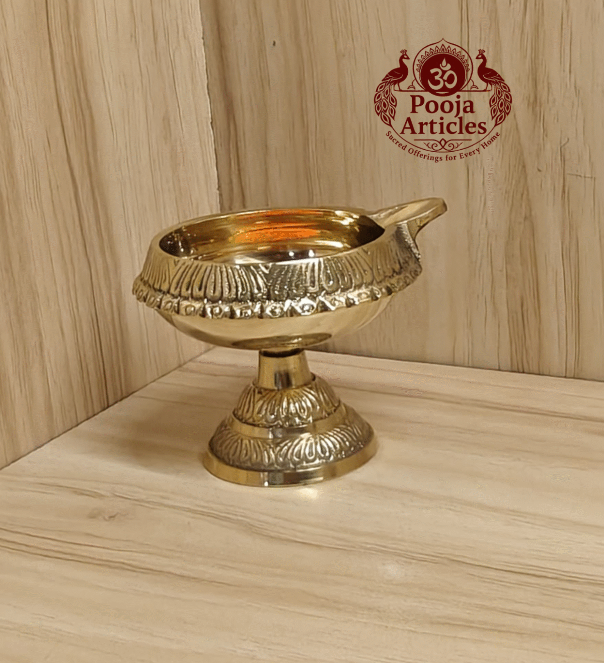 Buy Brass Kuber Deepak Diya on Stand 110g, 3" – Handcrafted Prosperity Oil Lamp For Home Use & Puja