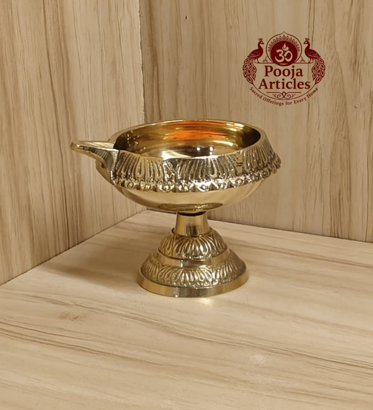 Buy Brass Kuber Deepak Diya on Stand 110g, 3" – Handcrafted Prosperity Oil Lamp For Home Use & Puja