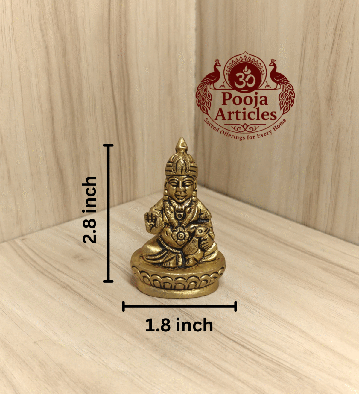 Buy Brass Kuber Idol for Pooja – 210g, 2.8" | Divine Wealth Deity for Prosperity