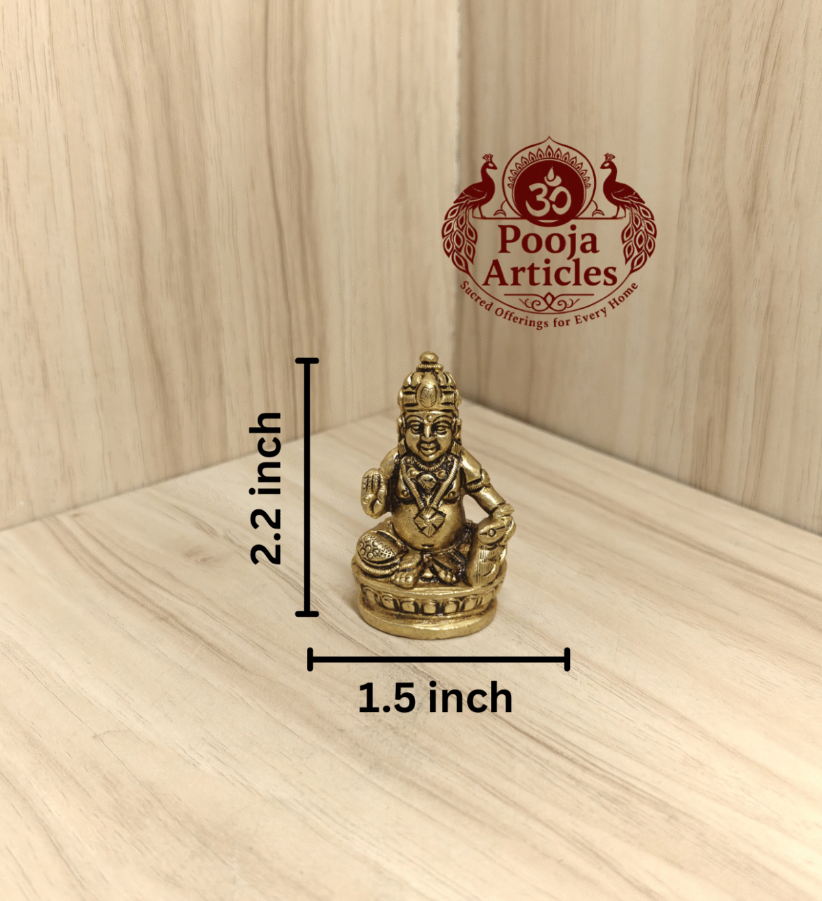 Buy Brass Kuber Idol Online – 2.2inch, 120g | Divine Wealth Idol for Pooja & Home Decor