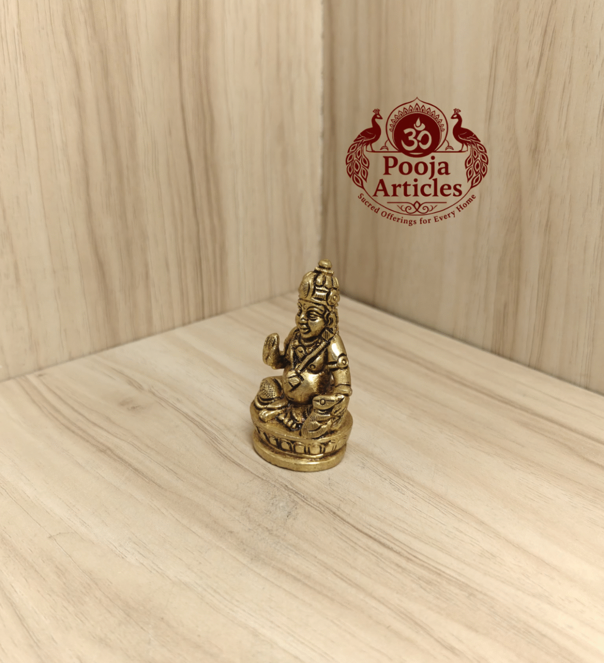 Buy Brass Kuber Idol Online – 2.2inch, 120g | Divine Wealth Idol for Pooja & Home Decor