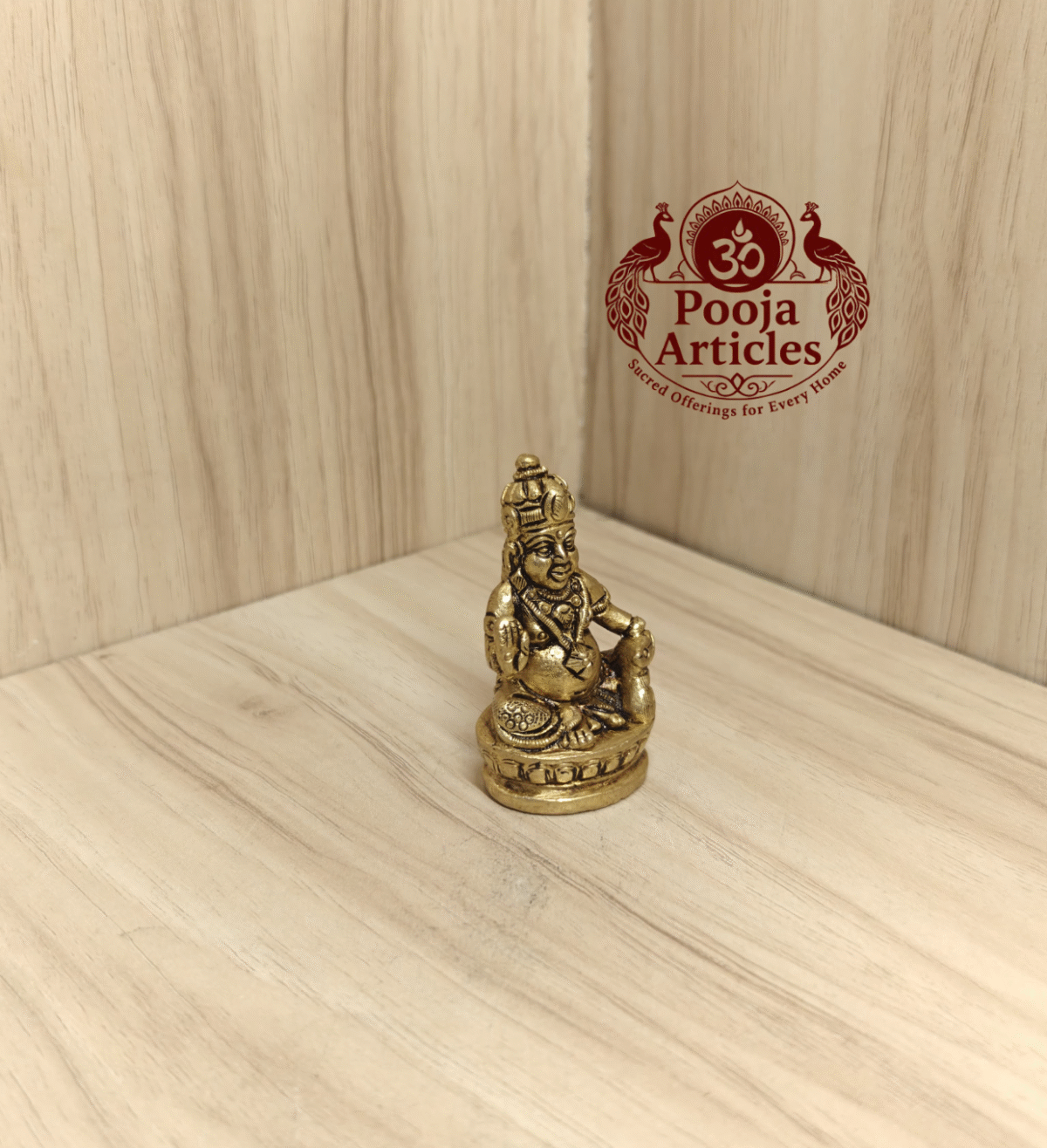 Buy Brass Kuber Idol Online – 2.2inch, 120g | Divine Wealth Idol for Pooja & Home Decor