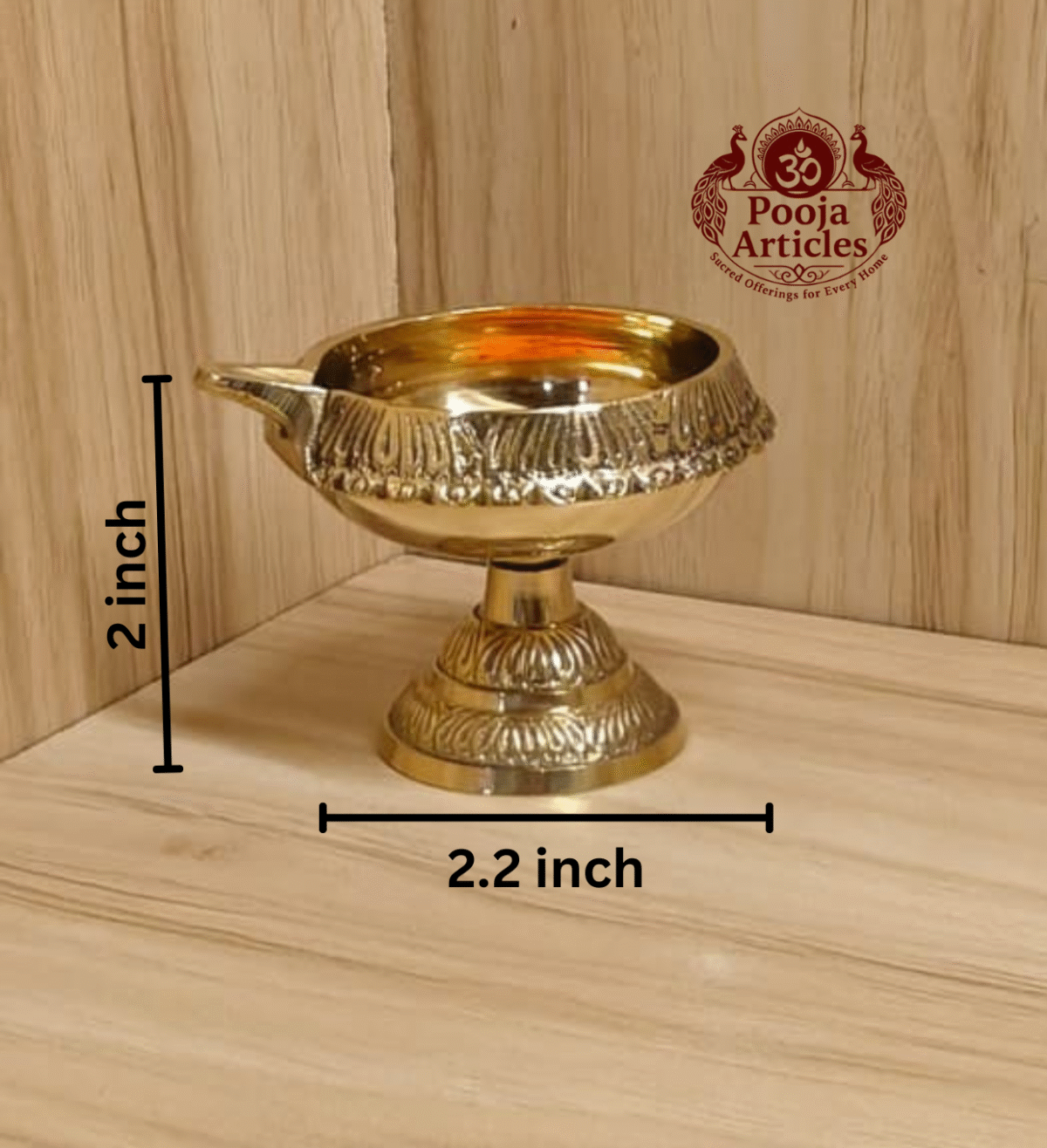 Buy Brass Kubera Diya With Stand 70g, 2" – Handcrafted Prosperity Pooja Oil Lamp For Home Use & Puja