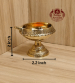 Buy Brass Kubera Diya With Stand 70g, 2" – Handcrafted Prosperity Pooja Oil Lamp For Home Use & Puja