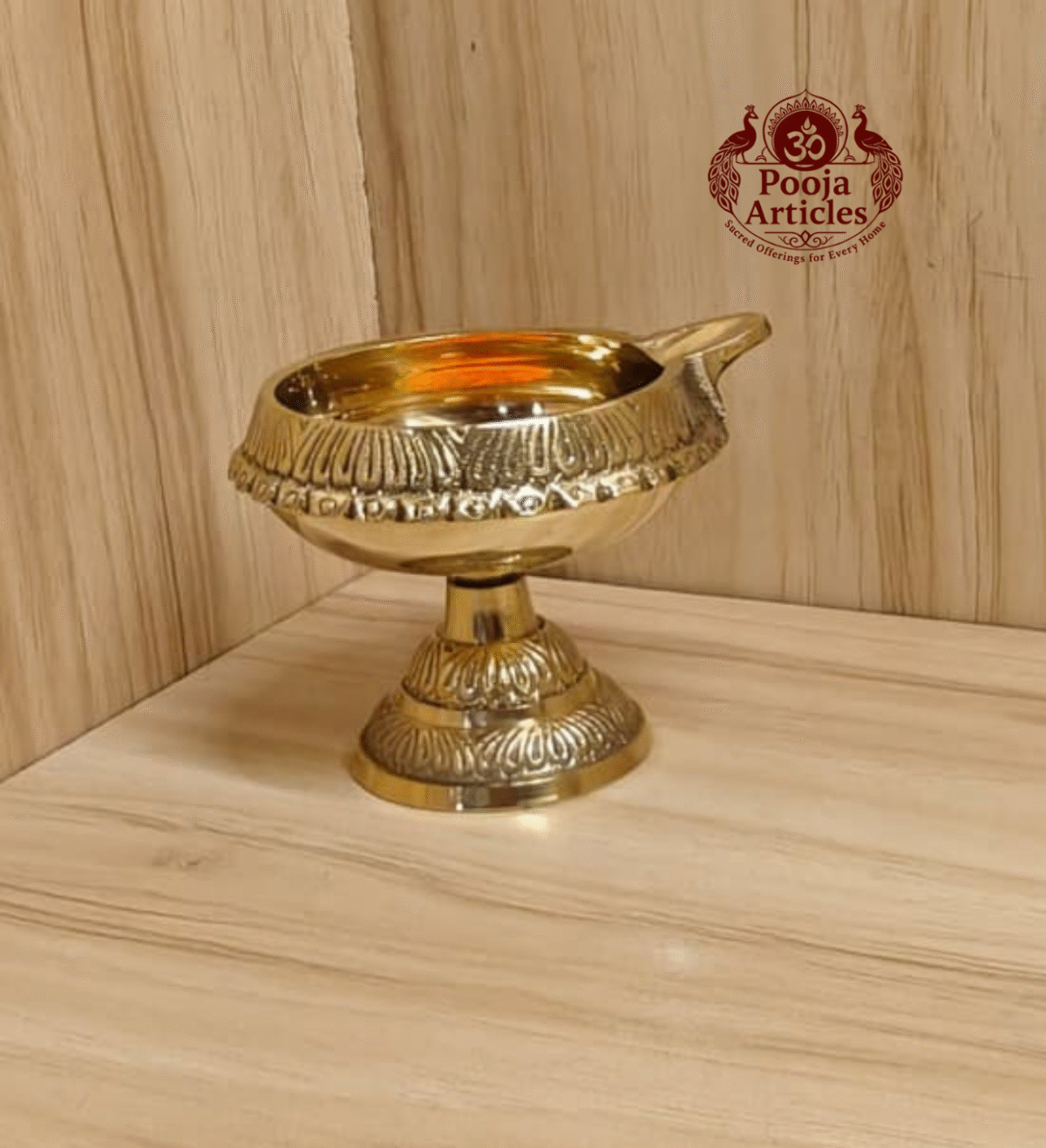Buy Brass Kubera Diya With Stand 70g, 2" – Handcrafted Prosperity Pooja Oil Lamp For Home Use & Puja