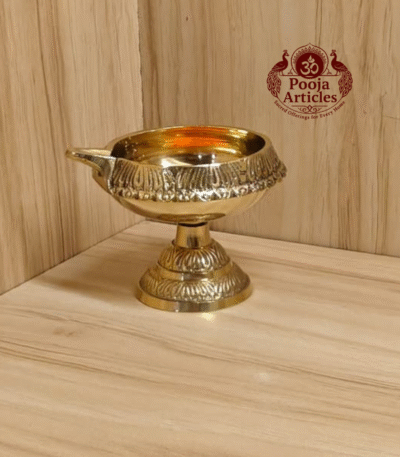 Buy Brass Kubera Diya With Stand 70g, 2" – Handcrafted Prosperity Pooja Oil Lamp For Home Use & Puja