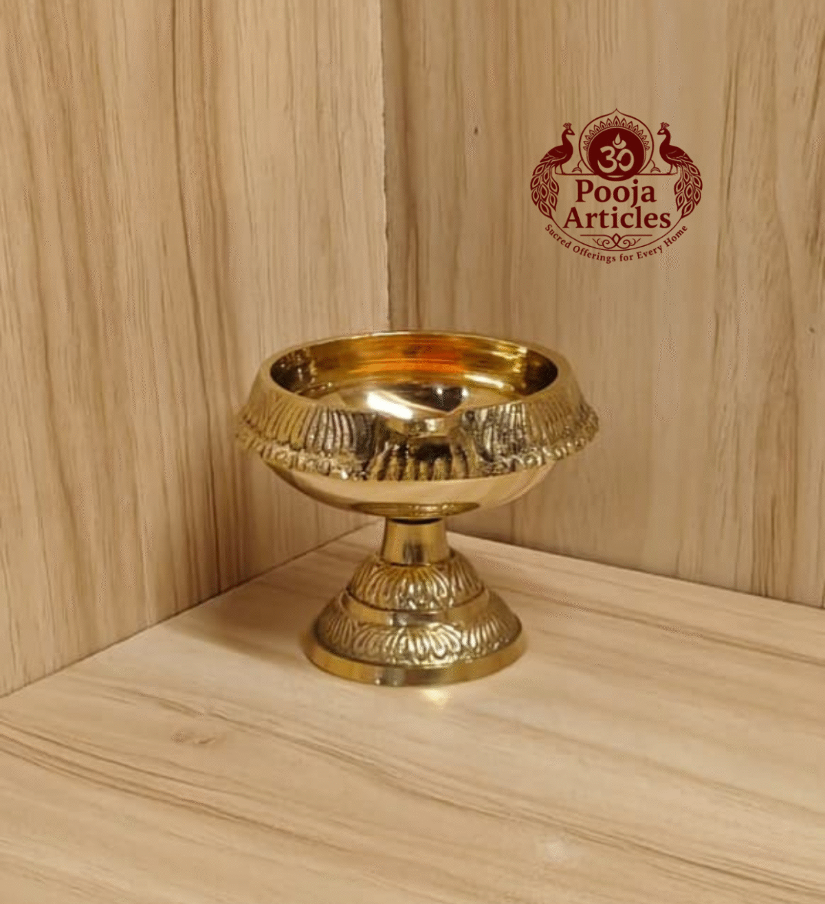 Buy Brass Kubera Diya With Stand 70g, 2" – Handcrafted Prosperity Pooja Oil Lamp For Home Use & Puja