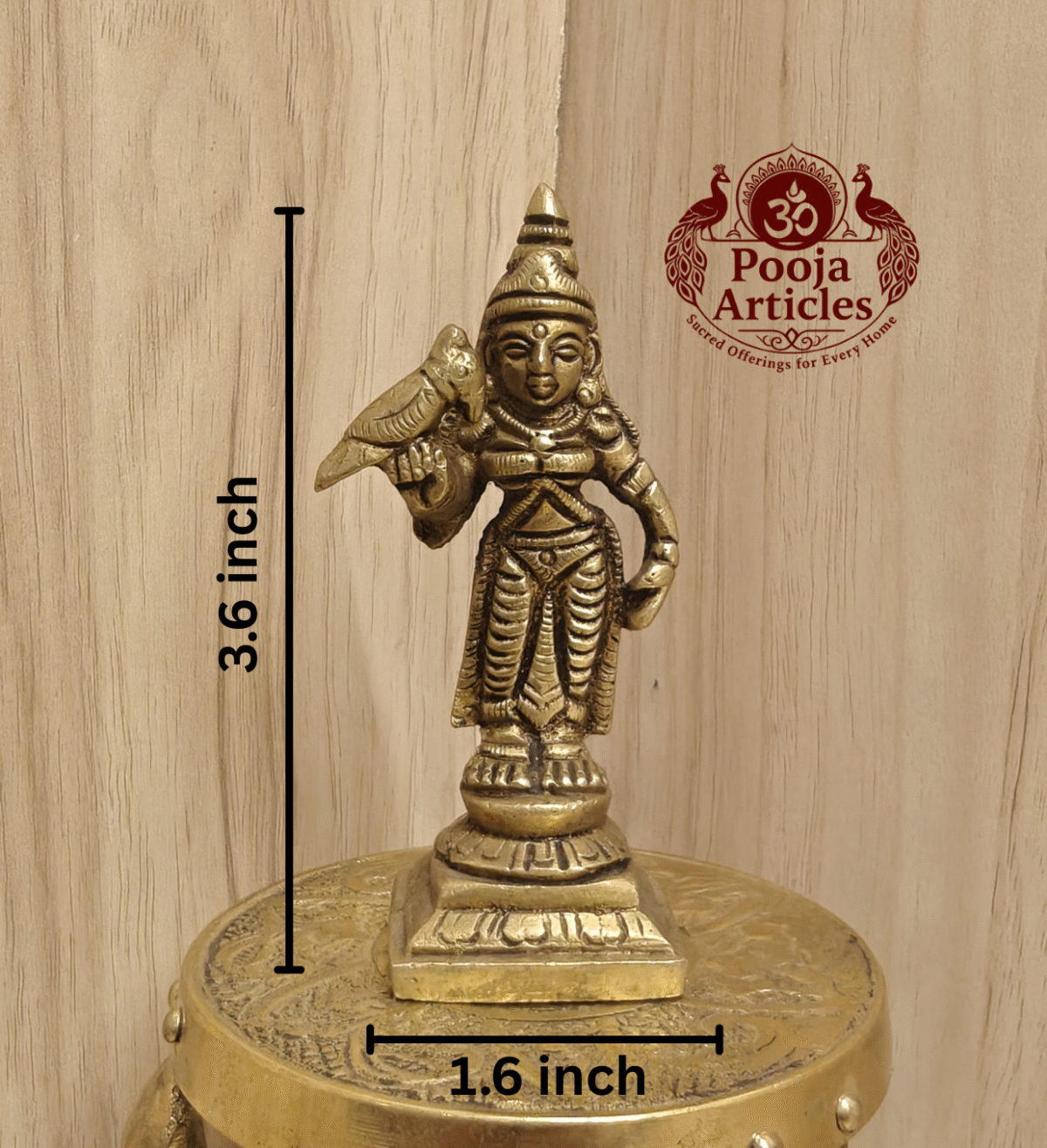 Buy Brass Madurai Meenakshi Statue Online – 150g, 3.4" Divine Idol for Pooja
