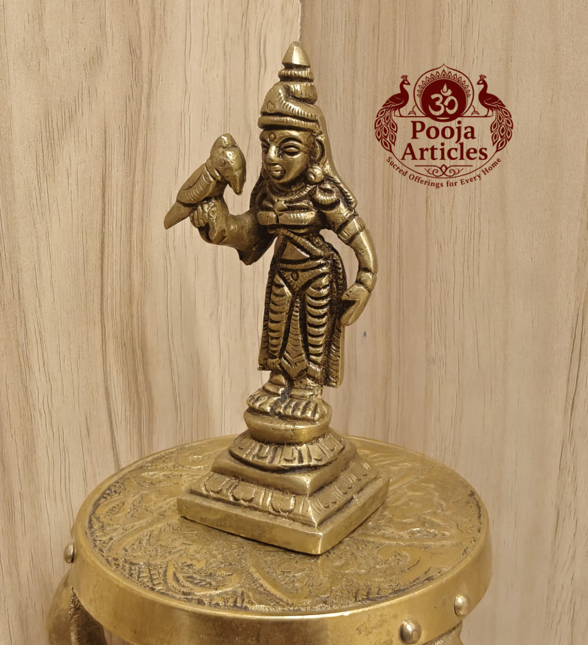 Buy Brass Madurai Meenakshi Statue Online – 150g, 3.4" Divine Idol for Pooja