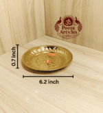 Buy Brass Mini Pooja Plate Online – 40g, 6.2″ Powerful Brass Pooja Thali for Daily Rituals