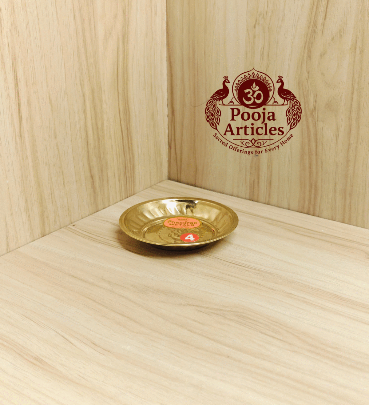 Buy Brass Mini Pooja Plate Online – Premium 15g, 3.8" Plate for Daily Worship & Festive Rituals