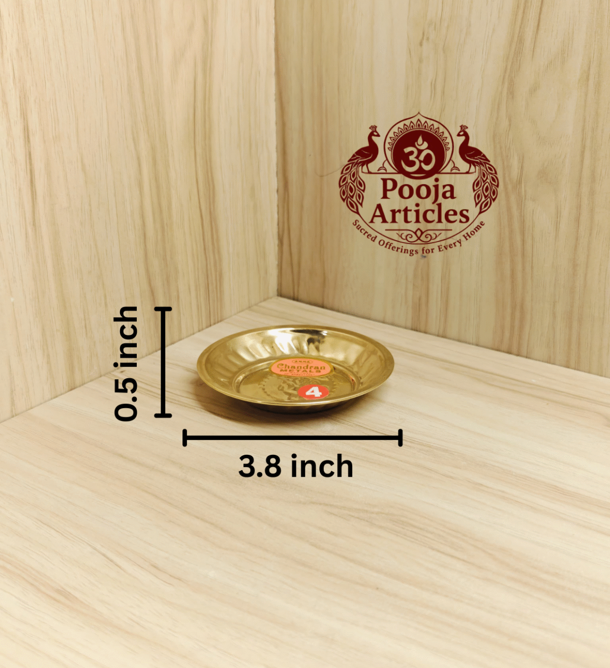 Buy Brass Mini Pooja Plate Online – Premium 15g, 3.8" Plate for Daily Worship & Festive Rituals