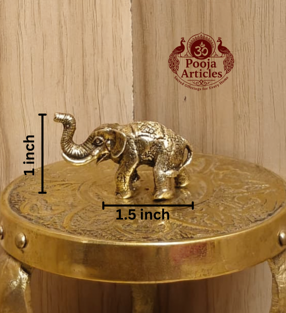 Buy Brass Miniature Elephant Statue – 40 g, 1"Handcrafted Symbol of Strength and Prosperity For Gifts & Puja