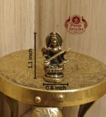 Buy Brass Miniature Saraswati Statue – 20 g, 1.2" Handcrafted Goddess of Wisdom Idol For Gifts & Puja