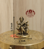 Buy Brass Miniature Saraswati Statue Online – 20 g, 1.2" Handcrafted Goddess of Knowledge Idol