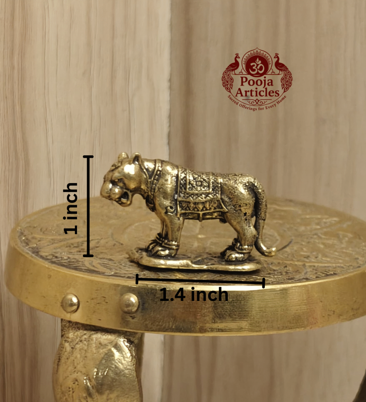 Buy Brass Miniature Tiger Statue – 20g, 1" Handcrafted Symbol of Strength and Protection For Gifts & Puja
