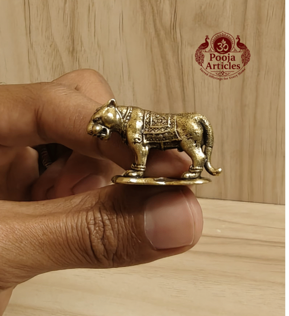Buy Brass Miniature Tiger Statue – 20g, 1" Handcrafted Symbol of Strength and Protection For Gifts & Puja
