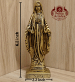 Buy Brass Mother Mary Statue – 650g, 6.2″ Handcrafted Sacred Christian Idol For Home Use & Decor