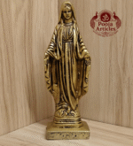 Buy Brass Mother Mary Statue – 650g, 6.2″ Handcrafted Sacred Christian Idol For Home Use & Decor