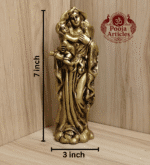 Buy Brass Mother Mary with Baby Jesus Statue – 1.25kg, 7″ Handcrafted Sacred Icon For Home Use and Decor