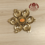 Buy Brass Murugan Shatkona Deepam – 330g, 7.5″ Divine Handcrafted Sacred Lamp For Home Use & Gifts