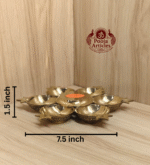 Buy Brass Murugan Shatkona Deepam – 330g, 7.5″ Divine Handcrafted Sacred Lamp For Home Use & Gifts