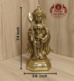 Buy Brass Murugan Silai for Puja Room Online – 7.4 inch, 1.430 kg Handcrafted Karthikeya Idol for Home Temple & Pooja Decor